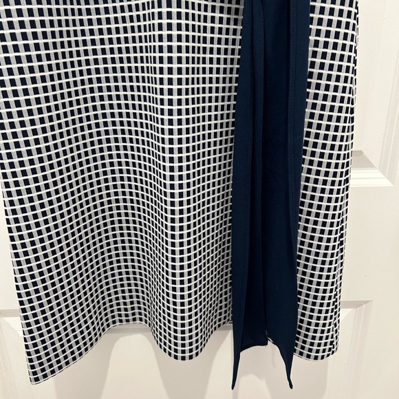 Vintage navy and white checked dress - polyester size 2 in modern sizing - Picture 2 of 9